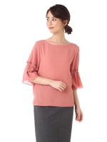 ジョーゼットフレアスリーブブラウス/オフ1(031)