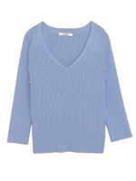 リブニットプルオーバー/BLU