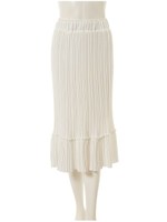 切り替えプリーツスカート/ホワイト