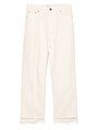 アシンメトリーヘムストレートデニムパンツ/OWHT