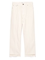 アシンメトリーヘムストレートデニムパンツ/OWHT