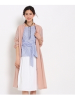 〔洗える〕フレスコストレッチロングブルゾン/ピンク(072)