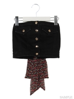 バックスピンドルデニムビスチェ/ブラック