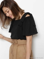 ワンショルダーブラウス/ブラック