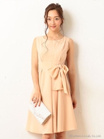 カシュクール風フレアワンピース/ベージュ