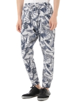 【AZUL by moussy】ボタニカルプリントクロップドパンツ/GRY