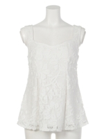 カッティングフラワーレースTOP/WHT