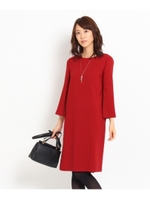 マンダリンスリーブジョーゼットワンピース/ワインレッド(063)