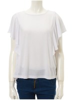 ラッフルスリーブフレアトップス/ホワイト