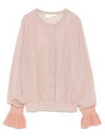 ラメフリルカーディガン/PNK