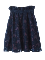 【スカート】レース配色タック入りスカート/オフホワイト