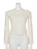 レースアップショルダートップス/ホワイト