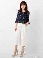 花刺繍レースプルオーバー/シロ