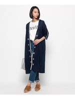 アラベスク風幾何学刺繍カーディガン/ホワイト系(002)