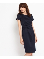 （洗える）ベルテットラップ風ワンピース/ナチュラル(450)