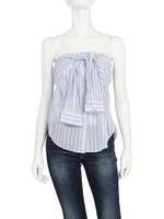 【Ca】ストライプベアトップ/ブルー