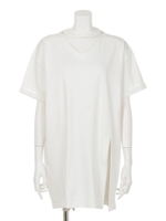 チョーカースリットBIG T-ワンピ/ホワイト