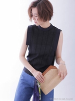 コットン刺繍ノースリーブブラウス/オフホワイト