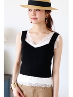 レイヤードニットビスチェ/ブラック(010)