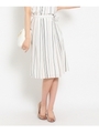 〔洗える〕【WEB限定色あり】サテンストライプスカート/オフホワイト(103)