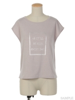 箔メッセージＴシャツ/グレー