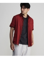 半袖レースシャツ/ボルドー(464)