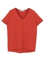 オーガニックコットンVネックTシャツ/レッド