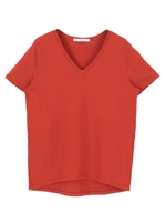 オーガニックコットンVネックTシャツ/レッド