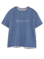 プリントデニムセットアップトップス/IND