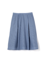 シアーチェックフレアースカート/カーキ(180)