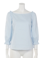 ギャザースリーブブラウス/オフホワイト