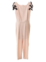 肩リボン付きノースリーブオールインワン/ベージュ