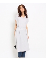 [L]ニットロングチュニック/ライトグレー(611)