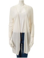 太リブ七分袖ニットカーデ/ダスティーピンク