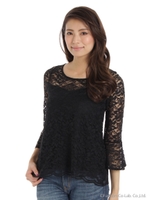 キャンディースリーブレースブラウス/オフホワイト