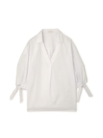 《HOLIDAY LINE》[ウォッシャブル]コットンブロードブラウス/ホワイト(030)