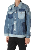 【AZUL by moussy】ヴィンテージパッチワークデニムジャケット/BLU