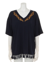 エンブロイダリーフリンジTOPS/O/WHT