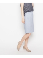 シャンブレーボックスタイトスカート/ネイビー(093)