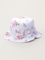 BABY花柄リバーシブルリボン付きハット/オフホワイト