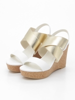 クロスベルトコルクウェッジサンダル/WHITE