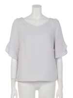 バックリボンブラウス/ブルー