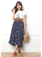 小花プリントスカート/ダスティ
