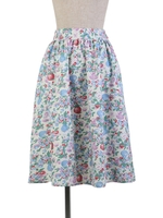 【F i.n.t】フラワーベース柄バックリボンギャザースカート/LIGHT BLUE