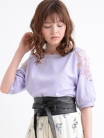 ショルダー3Dレースプルオーバー/ピンク