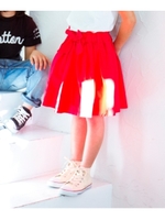 リボンギャザースカート/レッド(062)