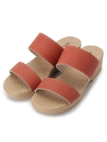 ダブルベルトローヒールサンダル/ボルドー(064)