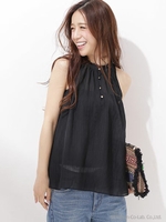 楊柳ギャザーブラウス/キャメル