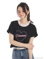 チュールフリルネオンロゆるT/ブラック