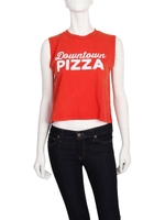 【Ca】downtown PIZZAタンクトップ/ブラック